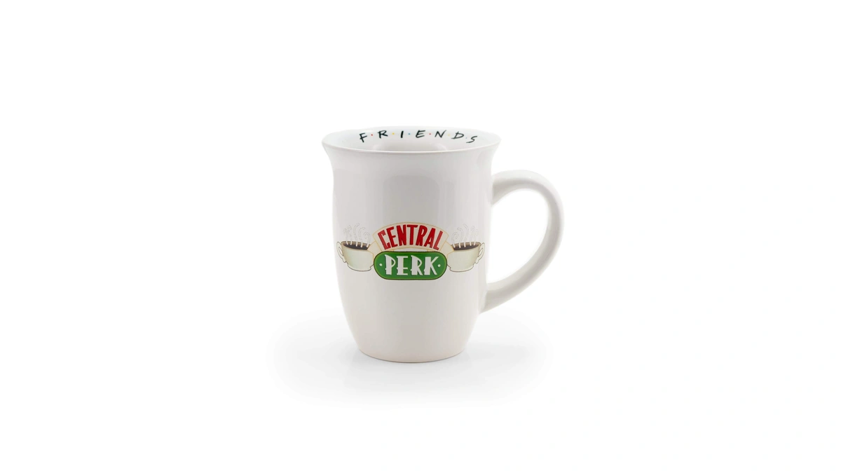 Silver Buffalo Friends Central Perk Logo Wide Rim Ceramic Mug,