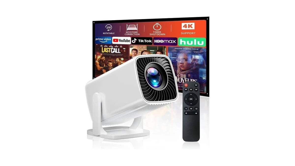 Mini Projector With 4k Support, Portable Short Throw Proyector