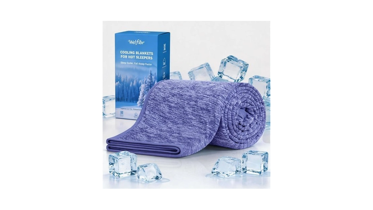 Welfibr Cooling Blankets For Hot Sleepers Lightweight Summer Blanket Double