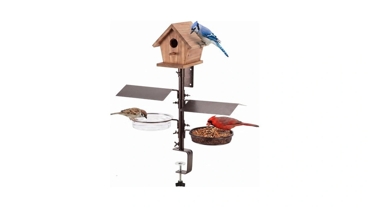 Urban Deco Deck Bird Feeder Balcony Bird Feeder For Railing