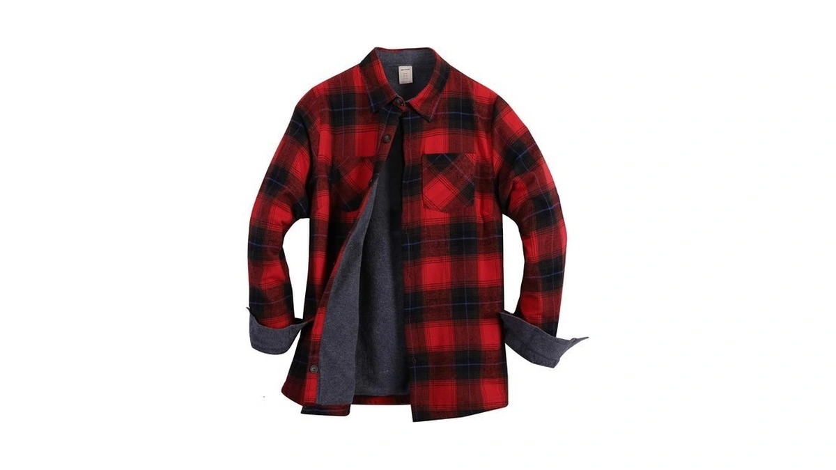 Zenthace Women's Thermal Fleece Lined Plaid Button Down Flannel Shirt