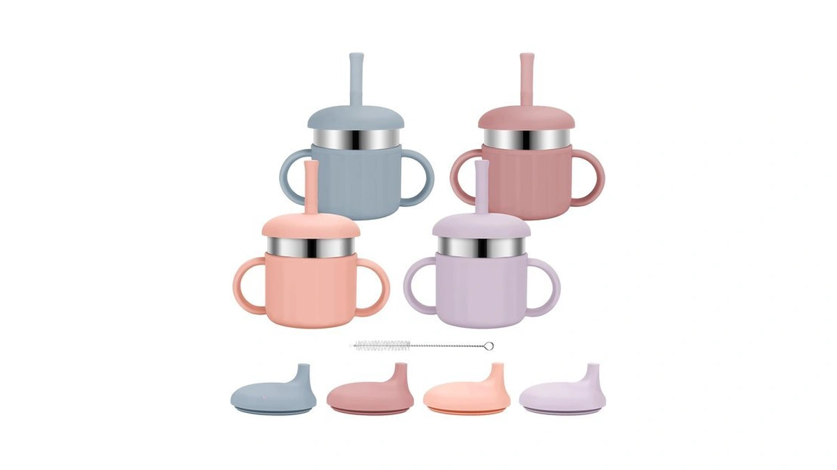 Esofficce Baby Sippy Cups, 7.4 Oz Sippy Cups, 3 Stages