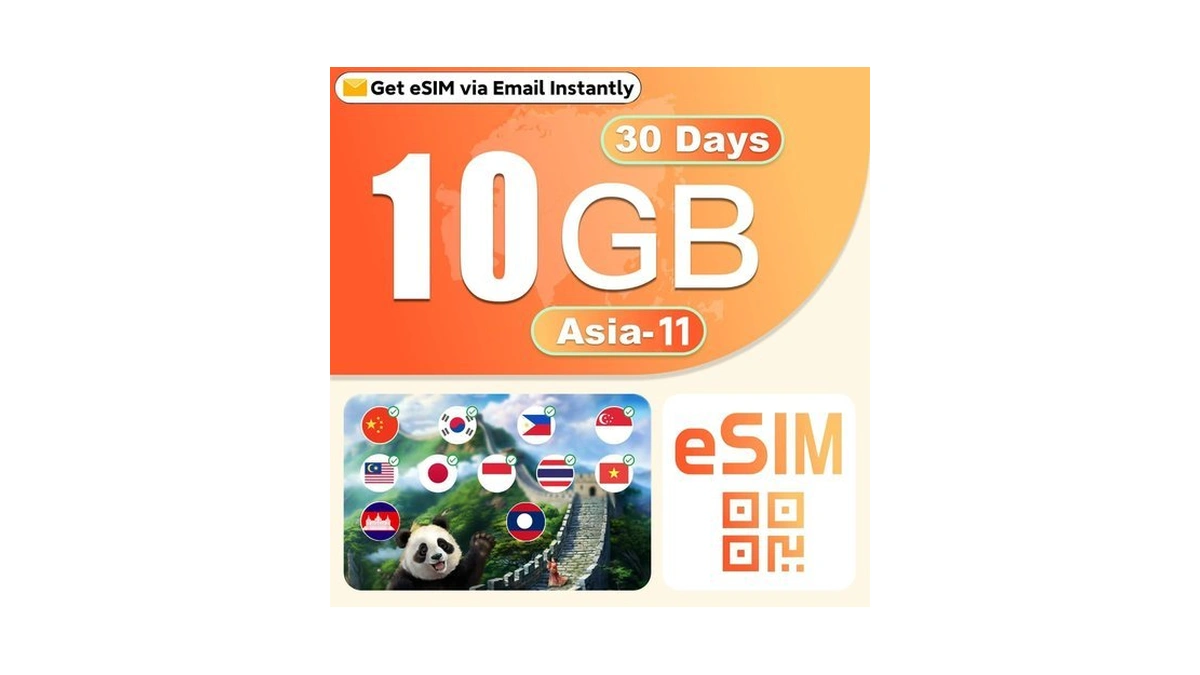 Prepaid Travel Esim - 10gb 30days For Mainland China, Japan,