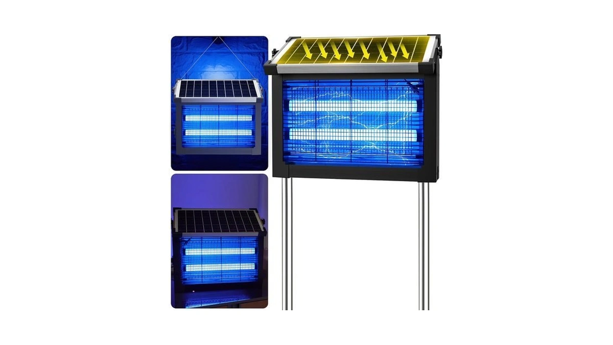 Solar Bug Zapper Outdoor, 4500v Solar Mosquito Zapper Outdoor Waterproof,