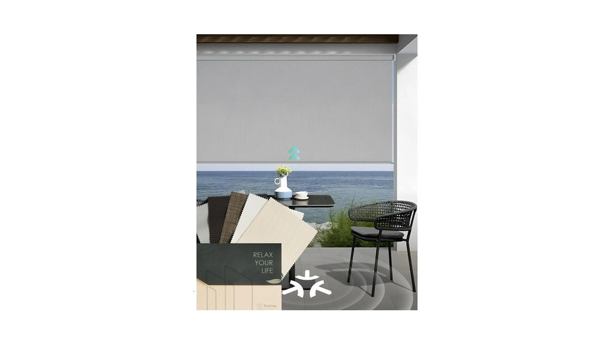 Yoolax Matter Motorized Outdoor Shades For Patio, Multicolor Fabric Samples