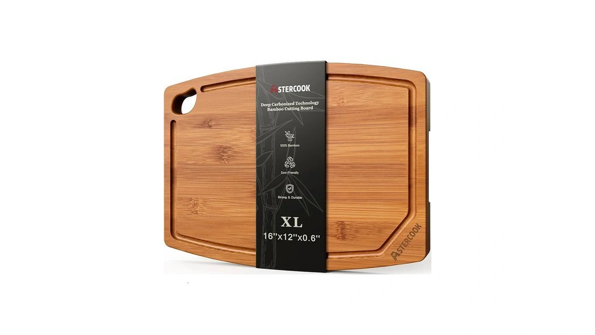 Astercook Large Bamboo Cutting Board For Kitchen
