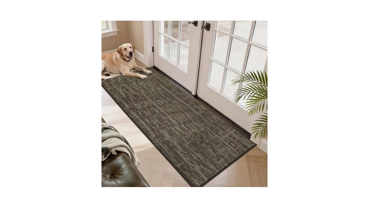 Dirt Trapper Door Mat Non-slip Washable Entryway Rugs,24"x60",light Brown