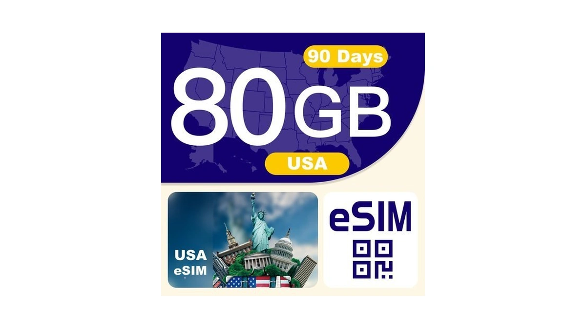 Esim Card Usa Prepaid 80gb 90days | 4g Lte High-speed