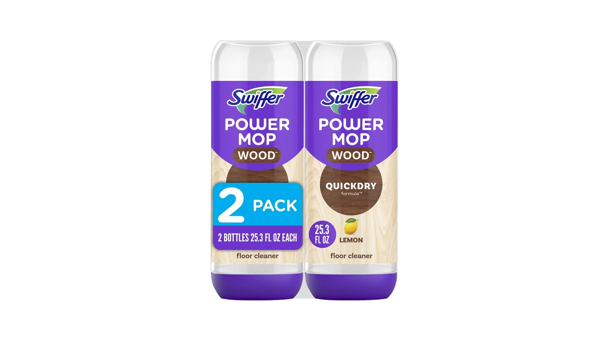 Swiffer Power Mop Wood Refill Solution, Quickdry Hardwood Floor Cleaner