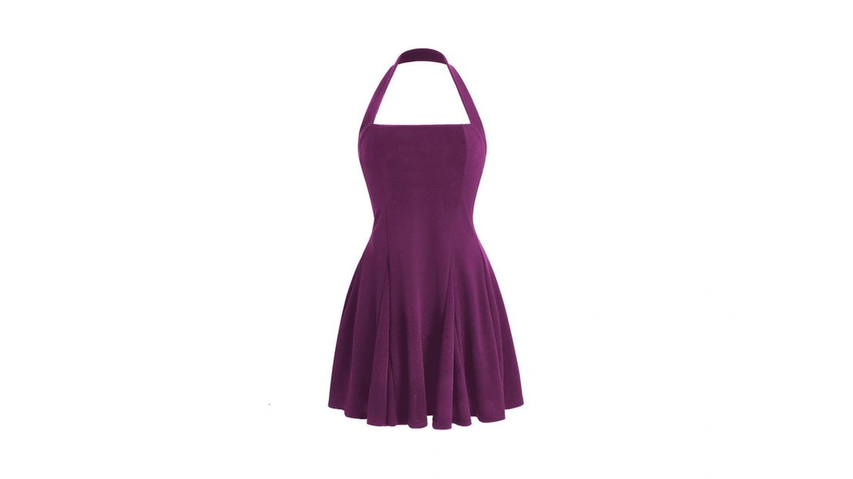 Gorglitter Women's Open Back Halter Mini Backless Sexy Going Out