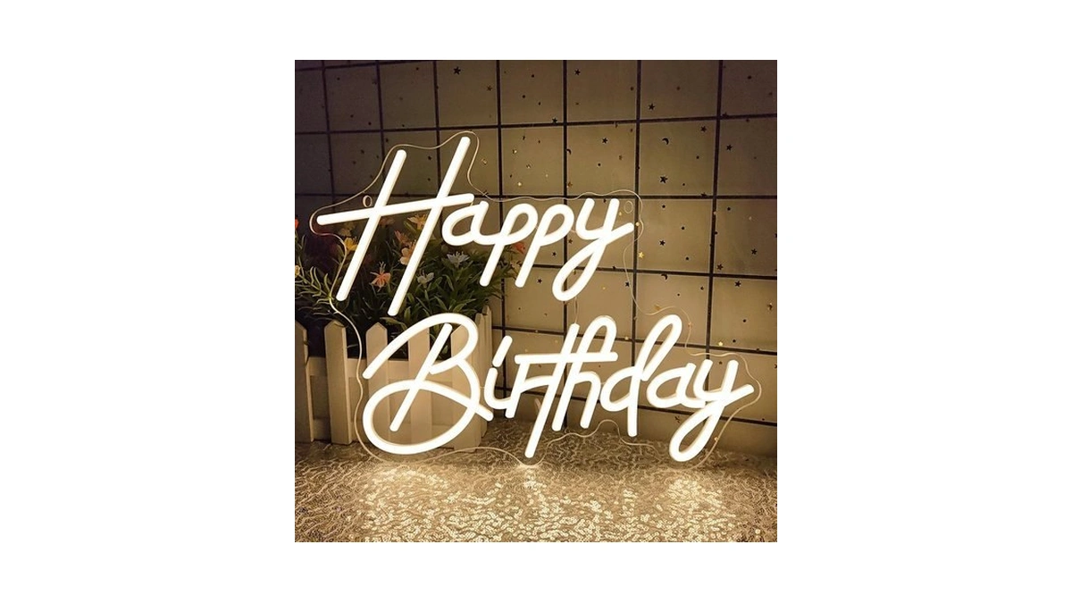 Happy Birthday Neon Sign For Wall Decor, Led Happy Birthday