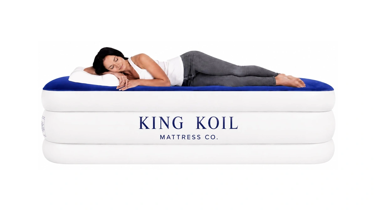 King Koil Air Mattress Full With Built-in Pump, Inflatable Blow