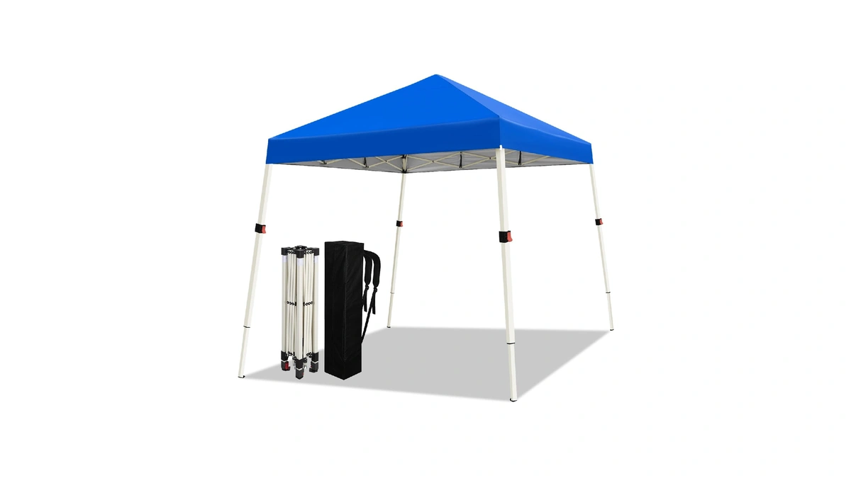 Weize 10x10 Slant Legs Pop Up Canopy Tent, 1-button Push