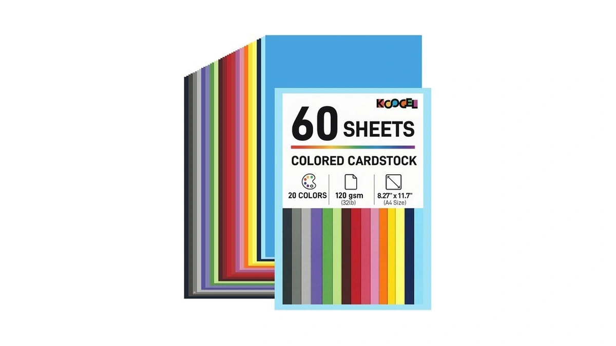 Koogel 60 Sheets Colored Craft Paper, 8.27" X 11.7" (a4