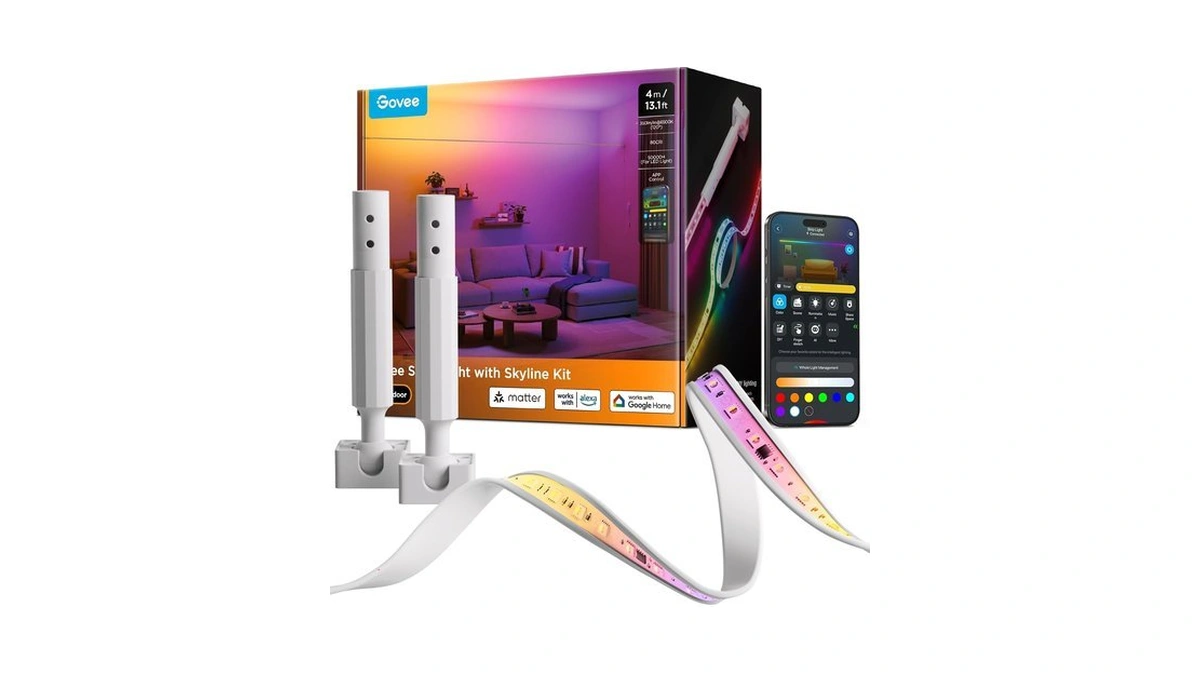 Govee Rgbwwic Strip Light With Skyline Kit 13.1ft, Smart Control,