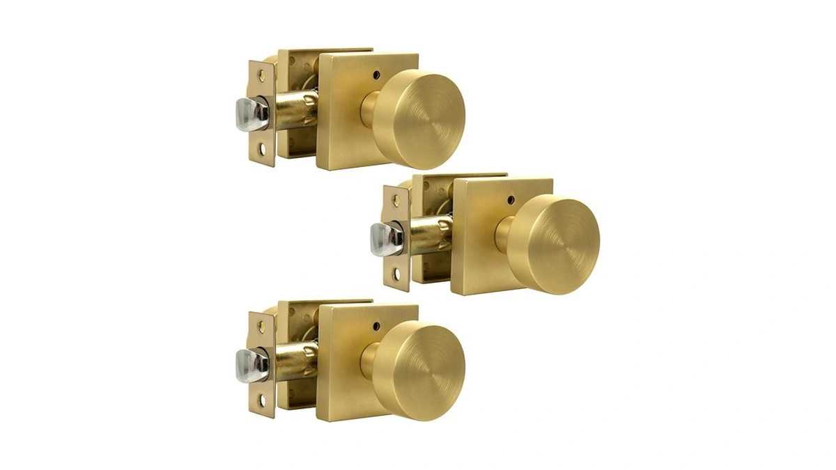 Kwobpo Interior Privacy Door Knob, Matte Gold 3 Pack