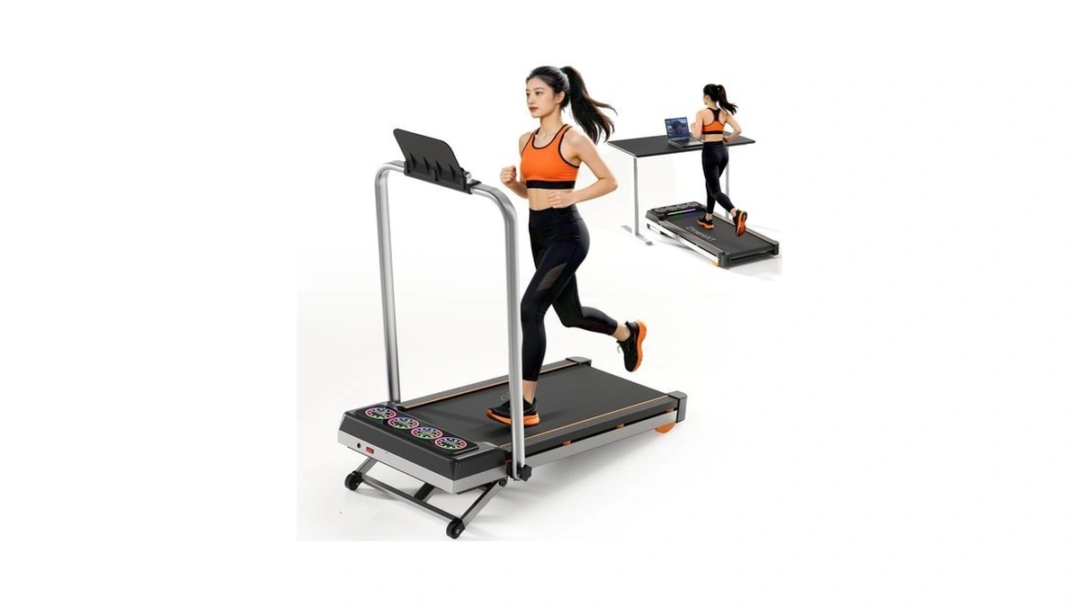 Foldable Walking Pad Treadmill With 12% 12-level Auto Incline, Rgb