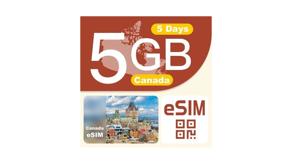 Canada Esim Prepaid Data 4g Lte High-speed Network Hotspot Supported