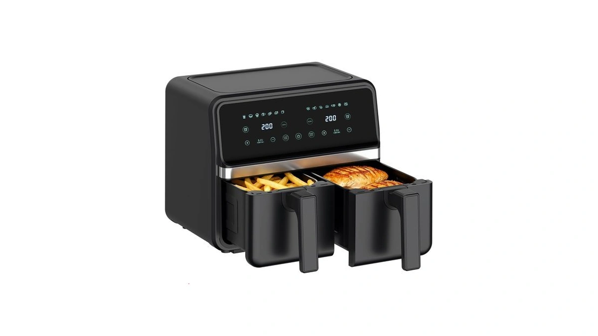 Reabell 4qt+4qt Dual Basket Air Fryer - Digital Touchscreen, Smart