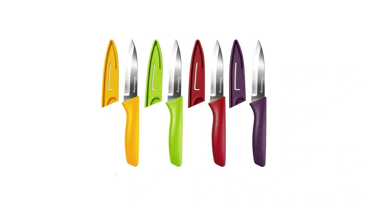 Gourmetop Paring Knife Set Of 4, 3.8” With Cover, Colorful,