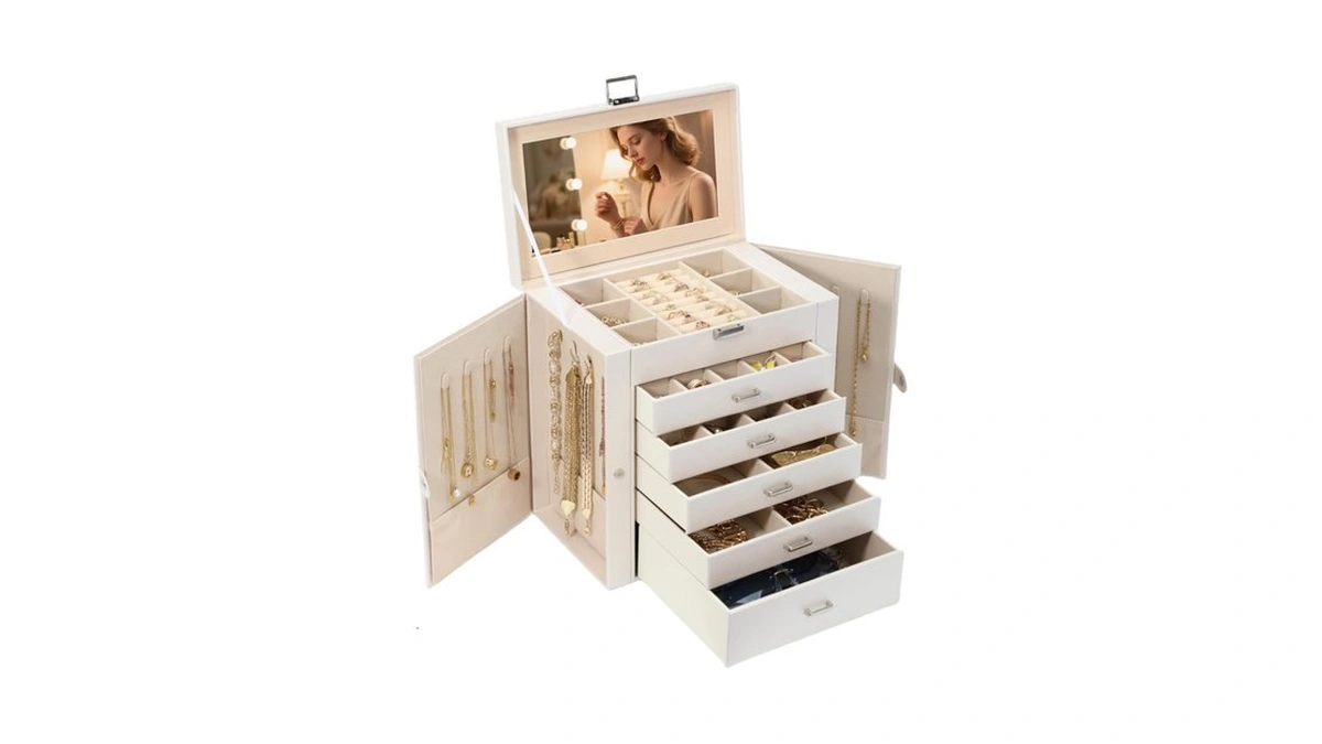 Boovo Large Jewelry Box For Women 6 Layer