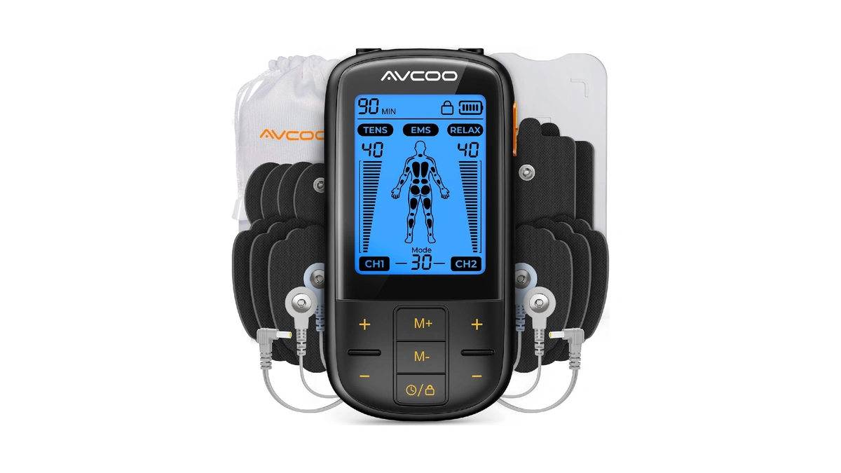 Avcoo 3-in-1 Tens Unit Muscle Stimulator With 30 Modes For