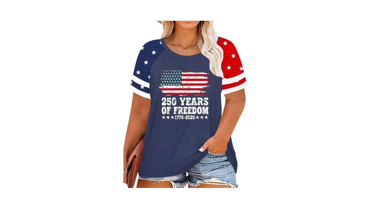 Plus Size 250th Anniversary Usa Shirt For Women 250 Year