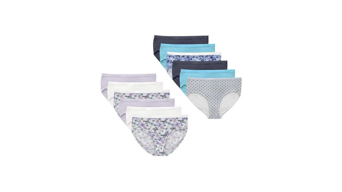 Hanes Girls' Brief Underwear, Stretch Cotton Panties For Girls, Assorted,