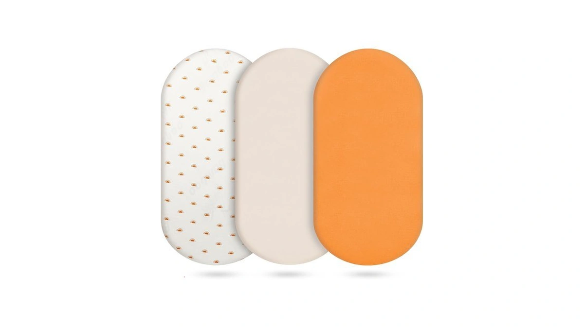 Baby Bassinet Sheets Cotton 3 Pack, Orange