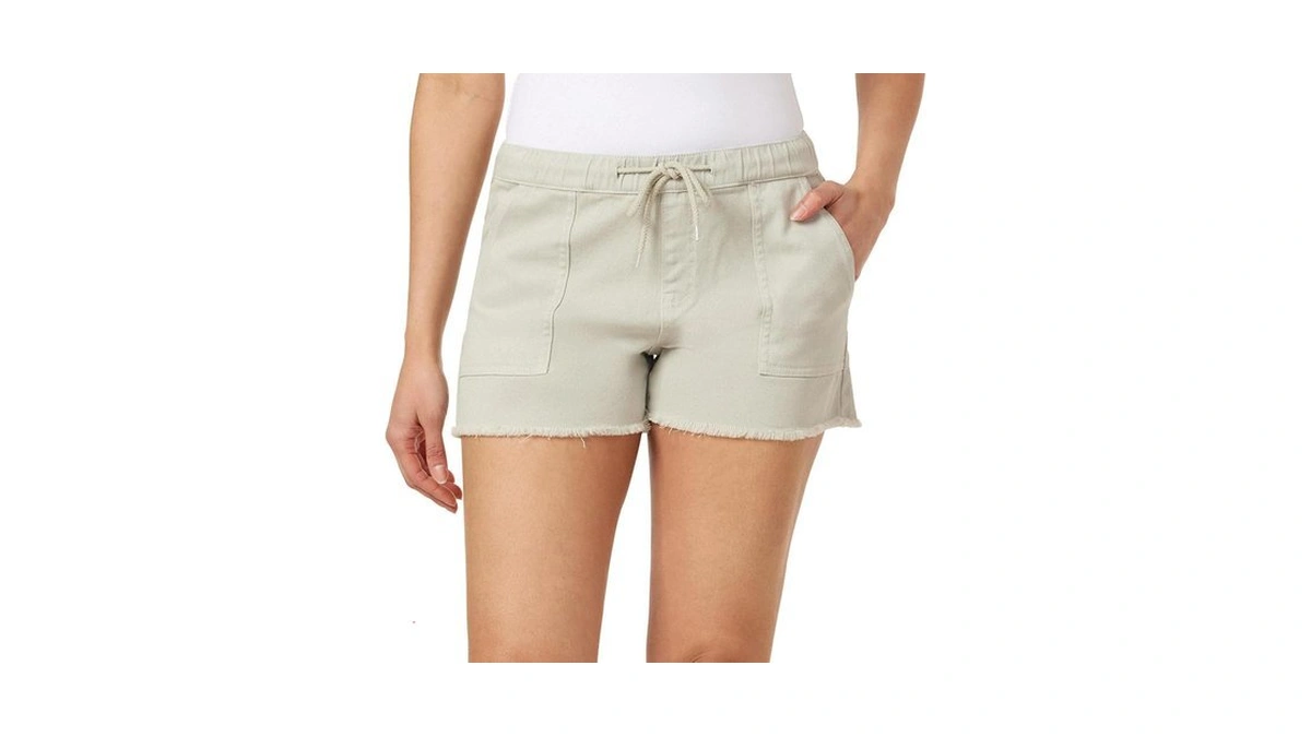 Wallflower Women's Tomboy Twill Jogger Shorts, Sea Sage, Small