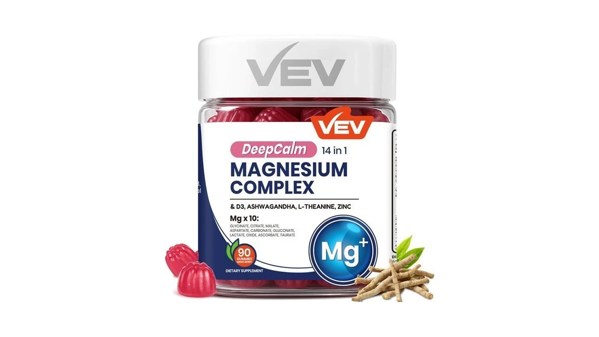 Vev Deep Calm Magnesium Complex 14-in-1 Glycinate Gummies For Women