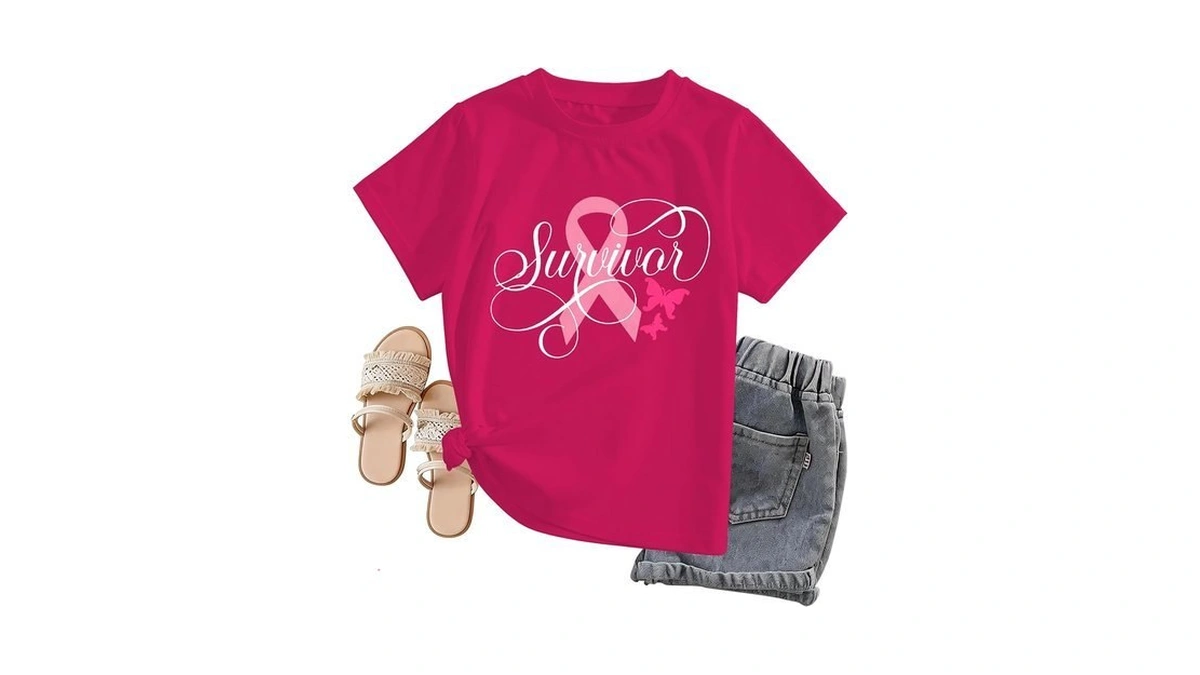 Cancer Survivor Shirt Women,breast Cancer Awareness Shirts, Pink Butterfly Tee,