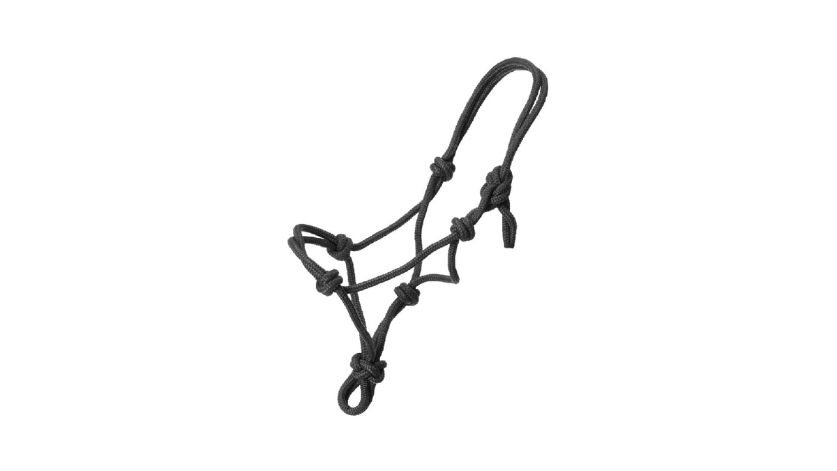 Tough1 Miniature Poly Rope Halter - Black - Small