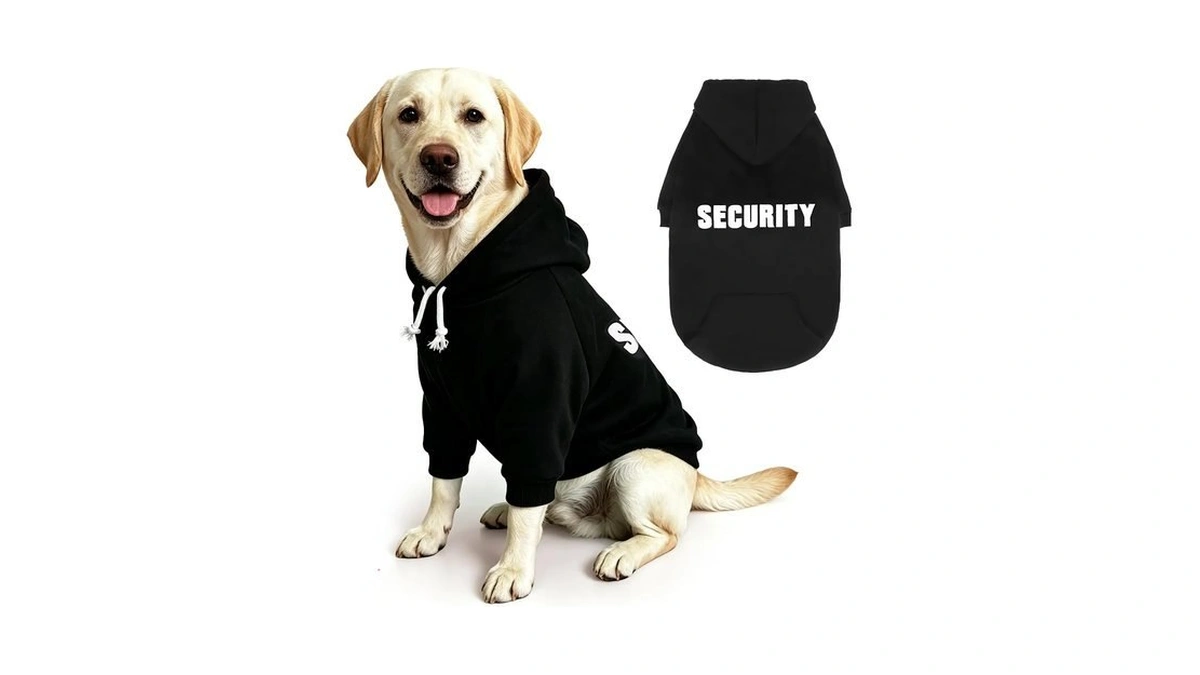 Pupteck Security Dog Hoodie, Soft Warm Winter Pet Sweater Clothes,