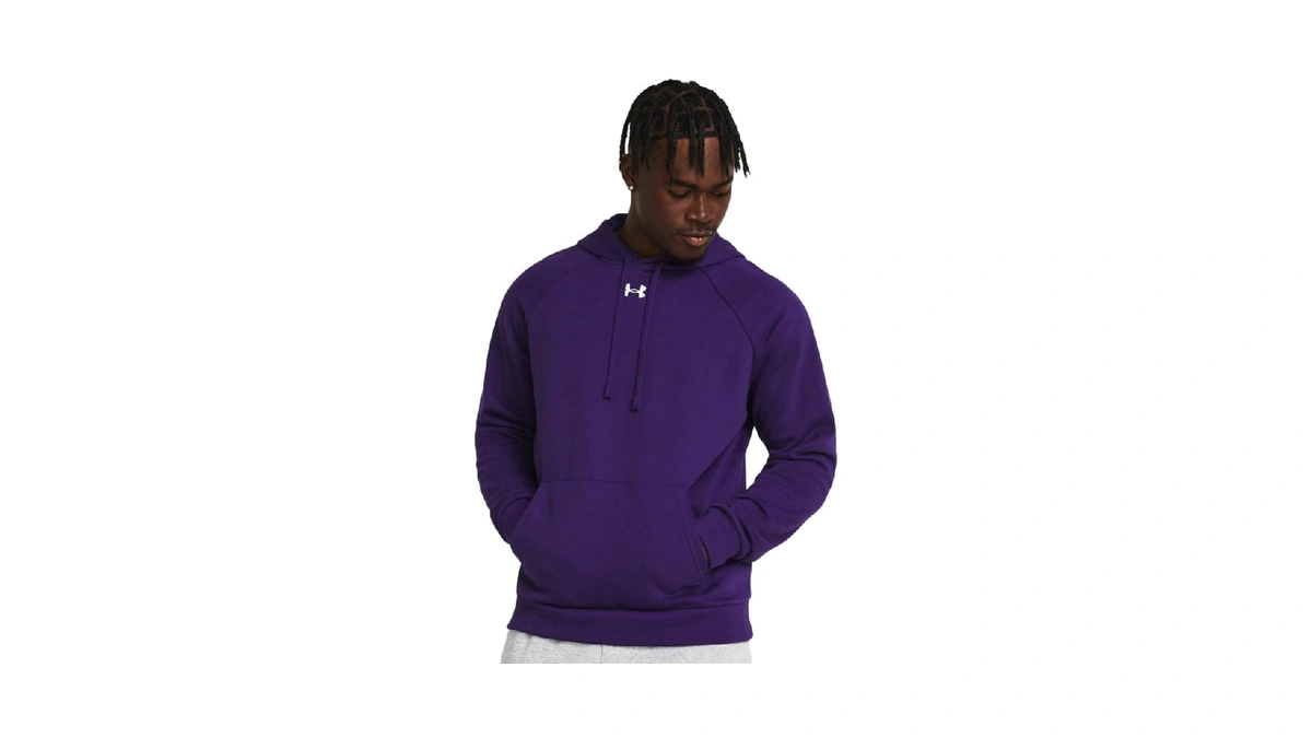 Under Armour Men's Rival Fleece Hoodie, 500 Purple, Lg