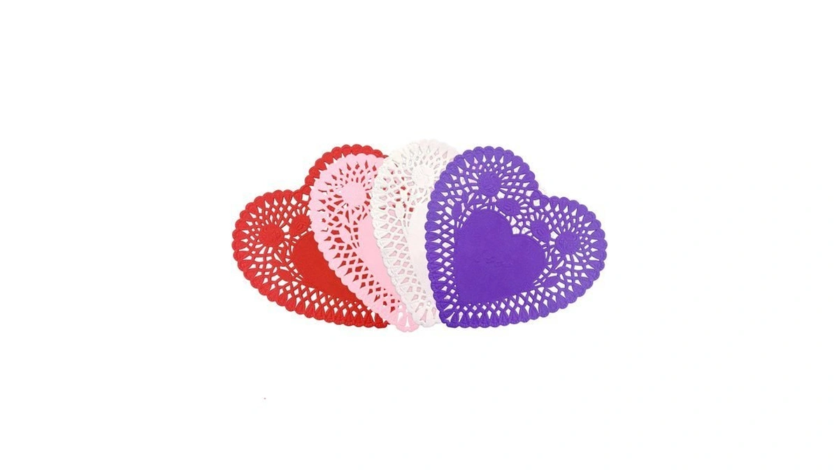 200 Pcs 4 Inch Heart Shaped Paper Doilies Valentines Mini