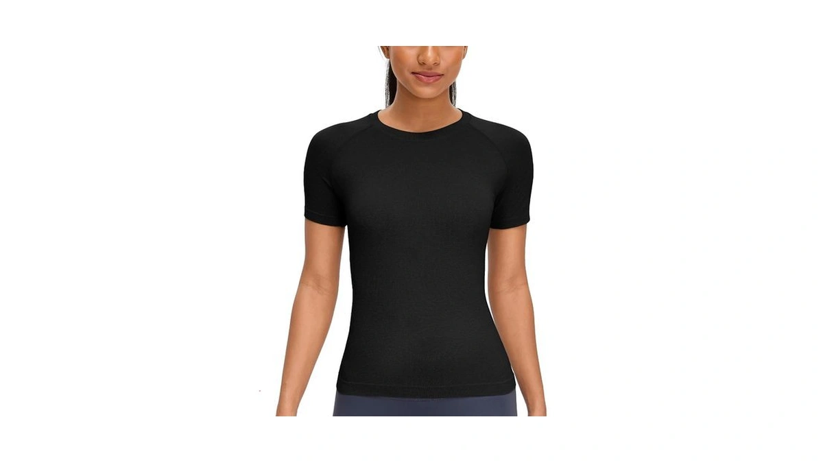 Nyvalle Seamless Workout Tops For Women Short Sleeve Breathable Athletic