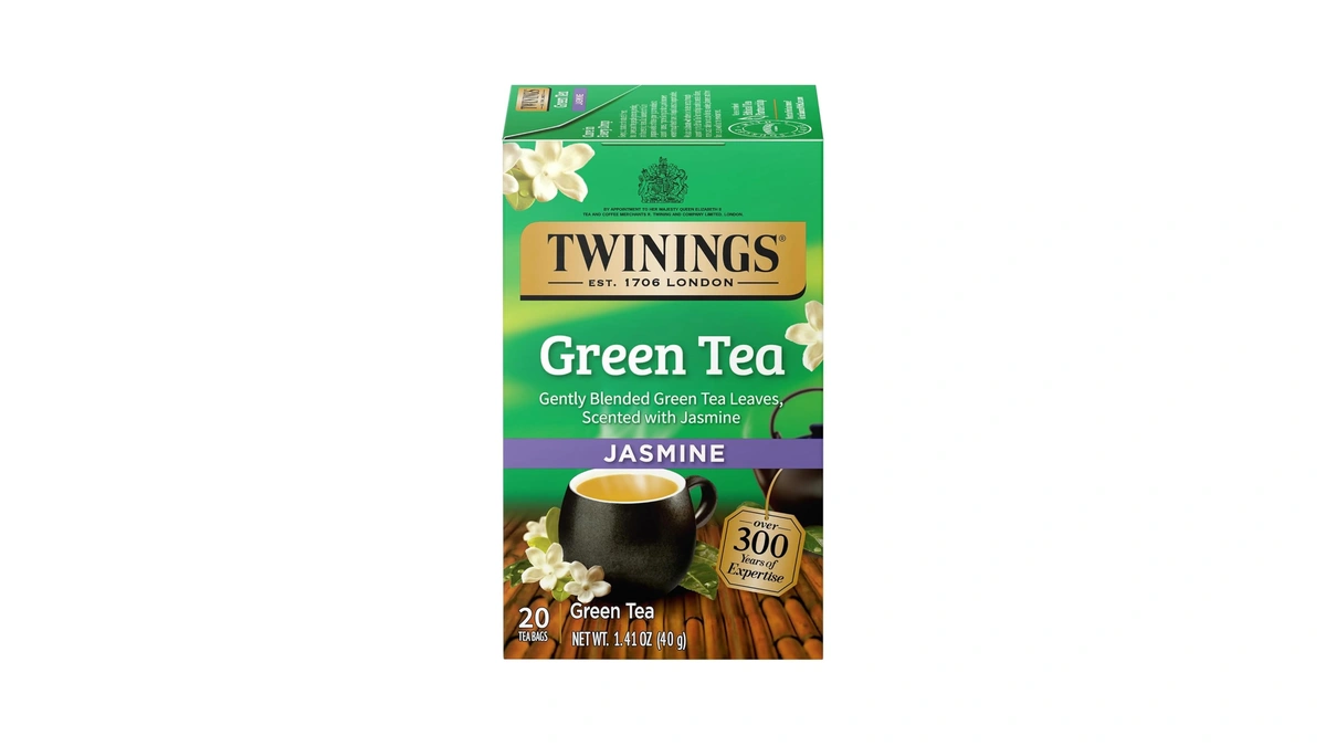 Twinings Green Tea With Jasmine Individually Wrapped Bags, 20 Count