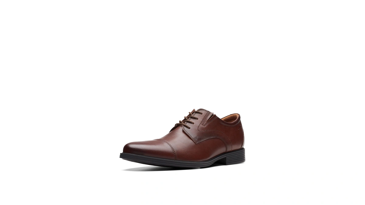 Clarks Collection Men's Whiddon Cap Oxford, Mahogany Leather, 8 Medium