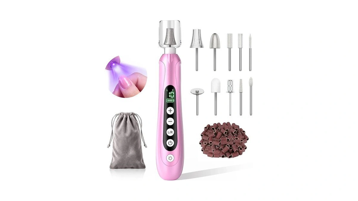 Electric Nail File Drill, 3000mah Cordless Electric Nail Drill, Rose