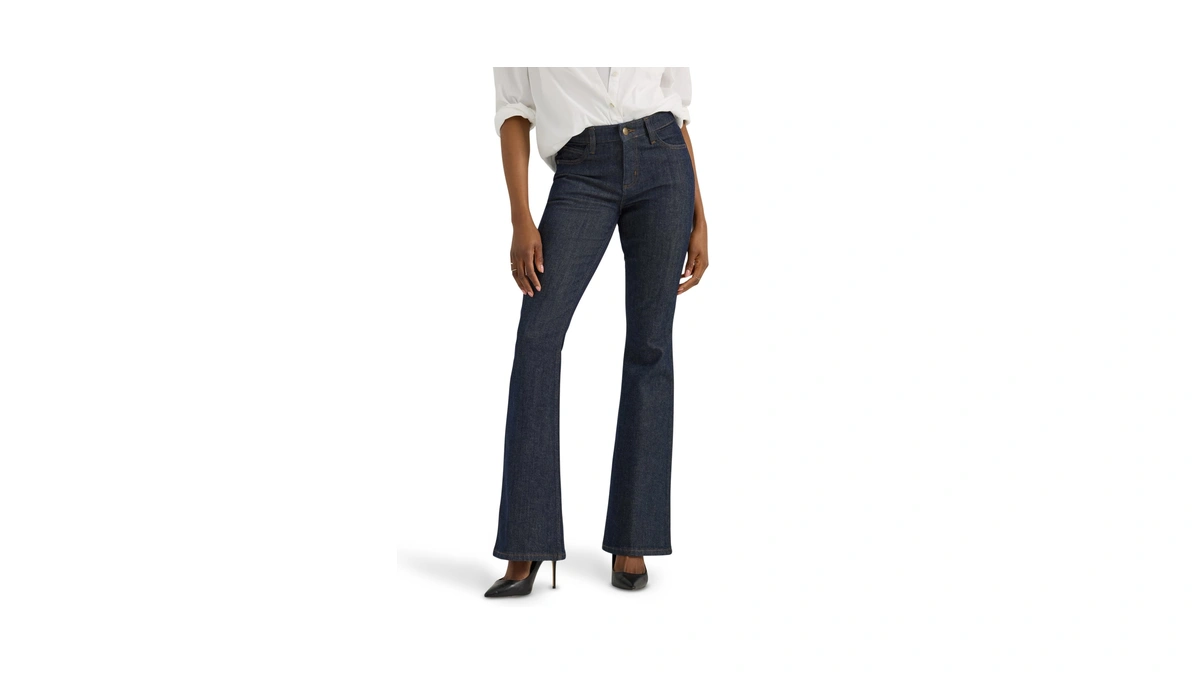 Lee Women's Legendary Mid Rise Flare Jean, Indigo Warrior, 8