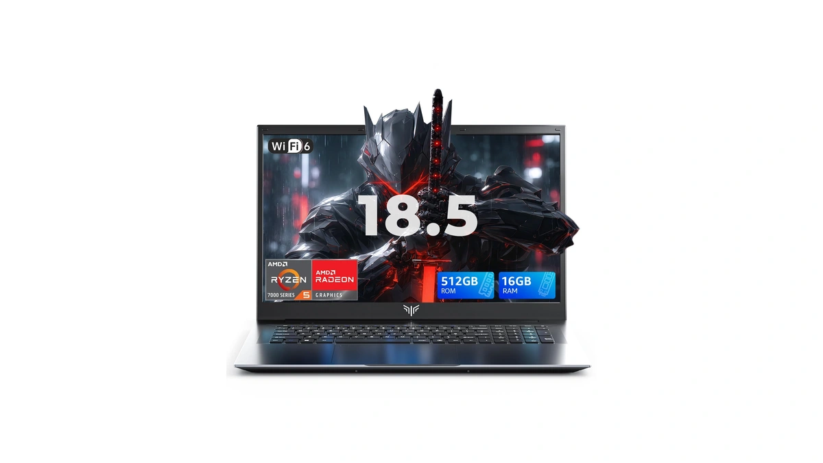 Kaigerr 18.5 Inch Light Gaming Laptop, Αμd Ryzen 7430u, 16gb