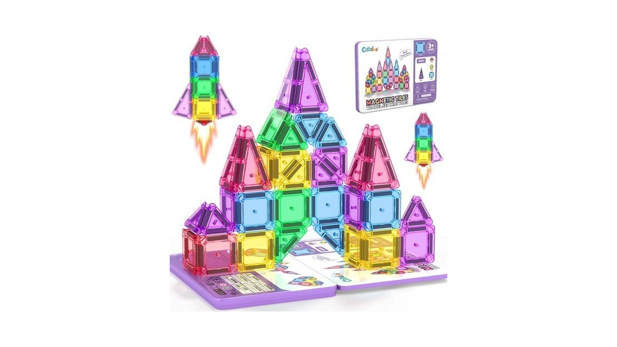Mini Magnetic Tiles Set With Iron Box , Travel Stem