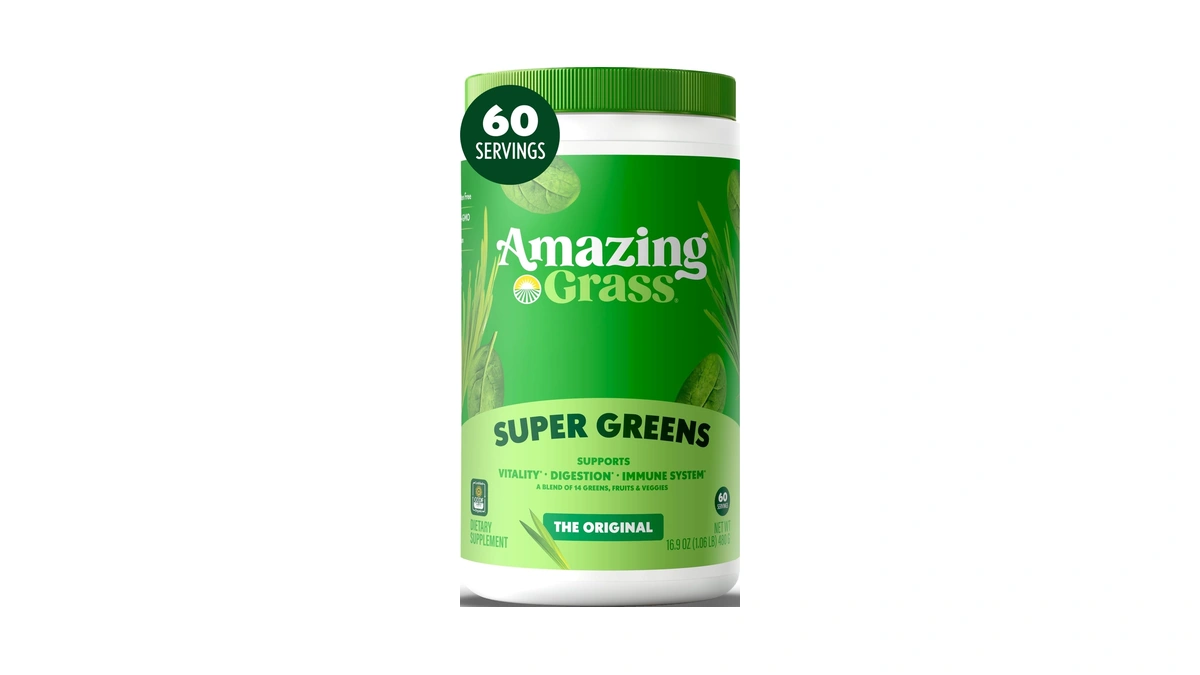 Amazing Grass Super Greens Powder Original, 60 Servings, 16.9 Oz