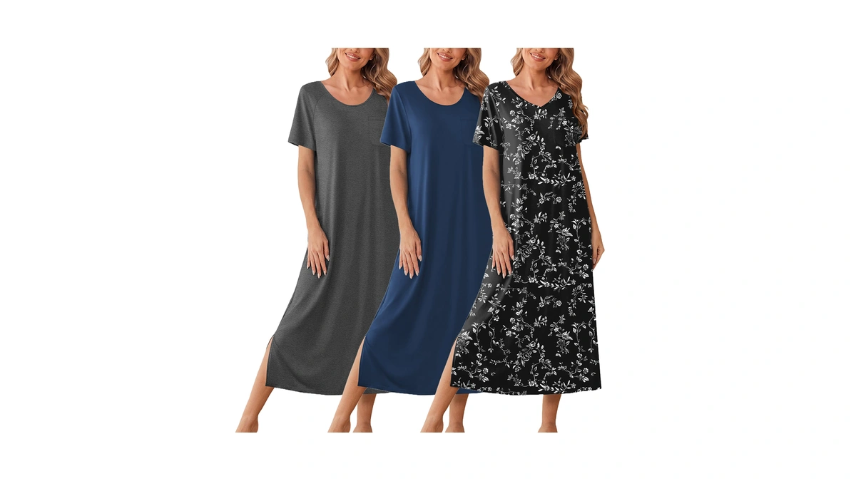 Ekouaer Long Nightgowns For Women Pack Plus S...