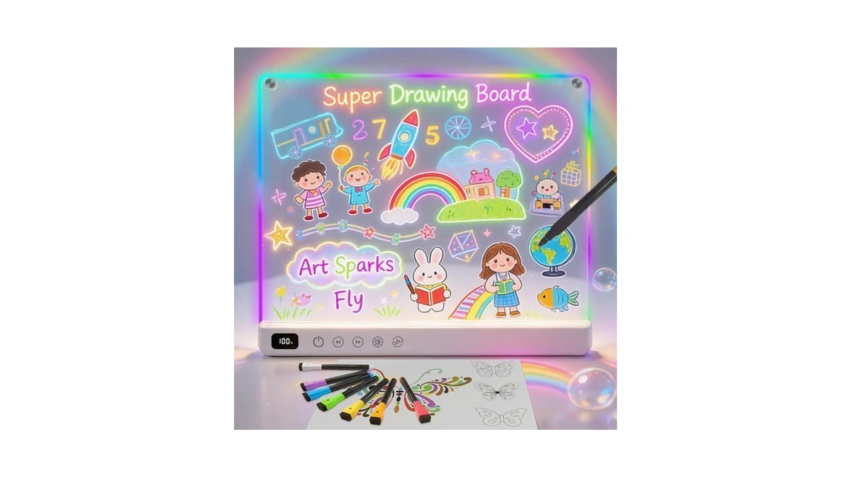 16" Rechargeable Led Drawing Board For Kids With 13 Light