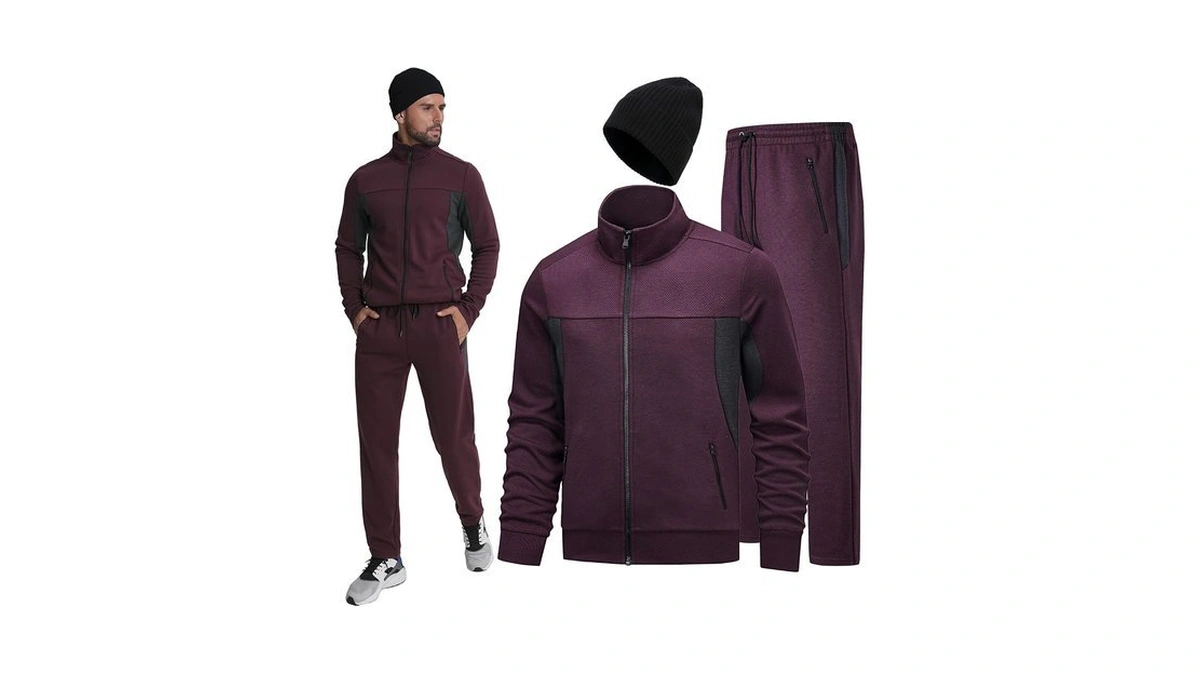 Men's Tracksuits,sweatsuits 3 Piece Set For Men Casual Full Zip