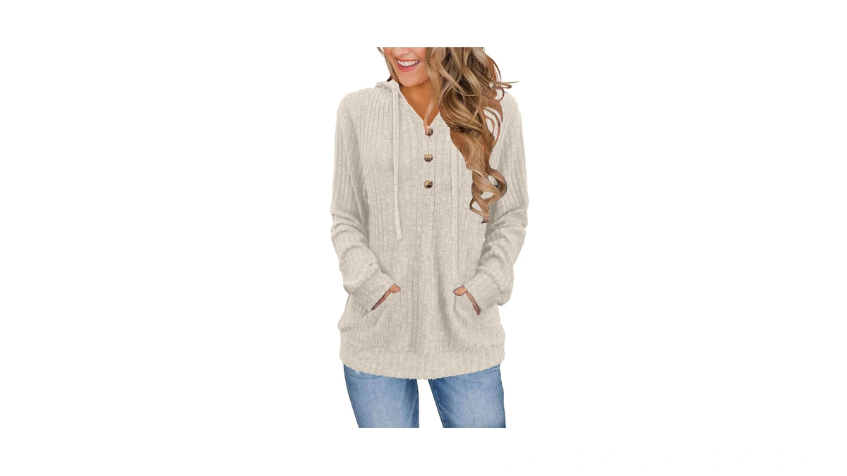 Xmtopye Womens Sweaters Hoodies For Women Fashion Clothing Henley Pullover