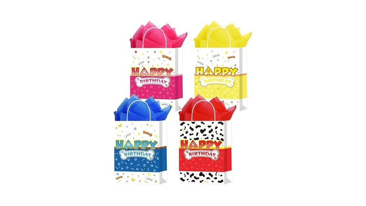 Beehaam 16 Pack Dog Paw Party Favor Bags With 20
