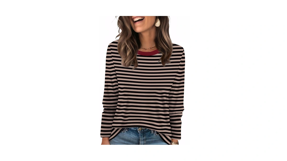 Womens Early Fall Fashion 2026 Color Block Long Sleeve Shirts